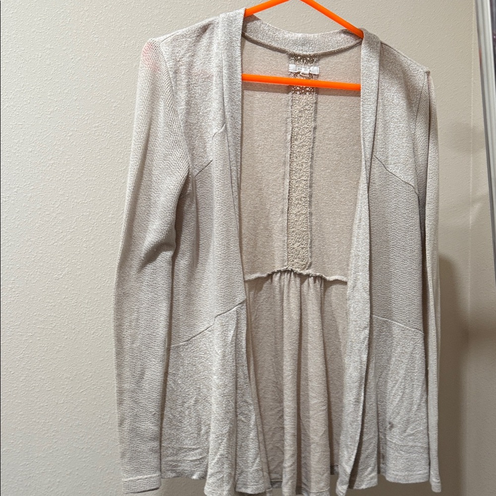 Maurices Light Gray Open-Front Cardigan